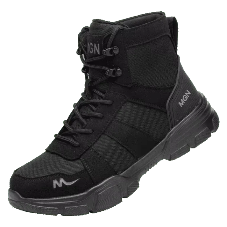 BT211-Factory-Breathable-High-Cut-Canvas-Leather-Lightweight-Steel-Toe-Winter-Outdoor-Safety-Boots-Hiking-Black-EVA