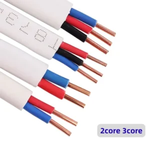 BVVB Flat Electrical Cable, 2-Core/3-Core, 2 x 2.5 mm, PVC Insulated, Pure Copper, for House Wiring