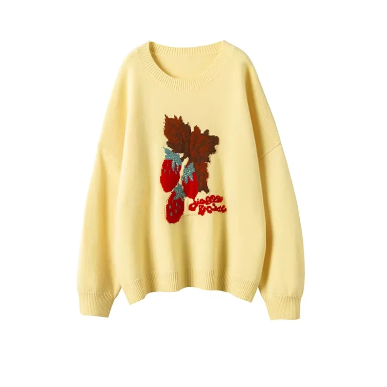 Baby-Girls-Pullover-Sweatshirt-Warm-O-Neck-Long-Sleeve-Jacquard-Floral-Sweater