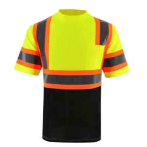Back Cross Hi Vis Workwear Construction Shirt Polyester Safety Working Shirt