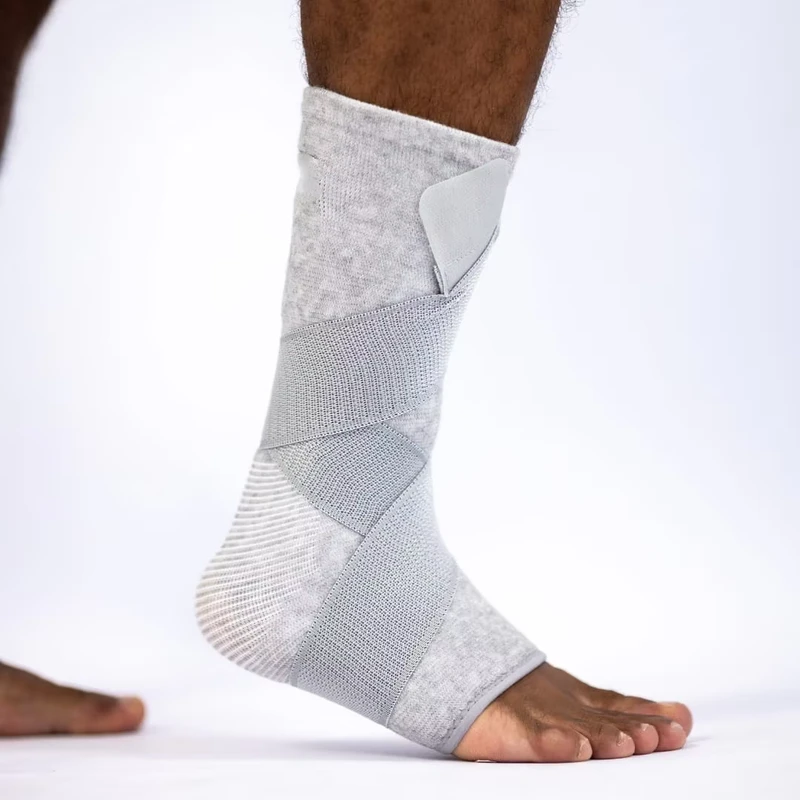 Bamboo Fiber Adjustable Compression Ankle Brace for Running and Sports