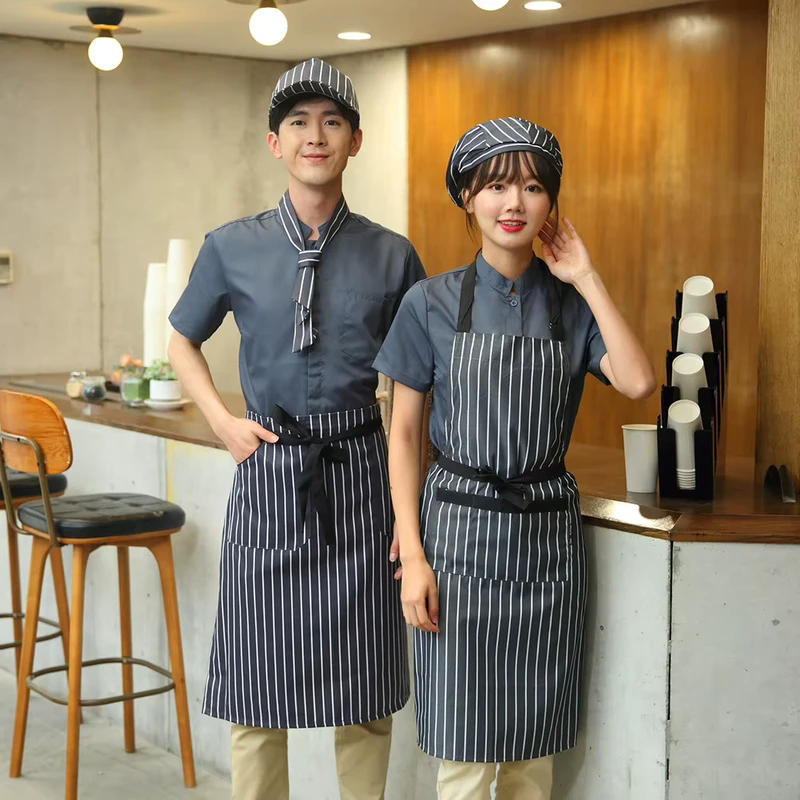 Barista Clothes Blouse Breathable Catering Waiter Dress Restaurant Uniforms Work Shirts