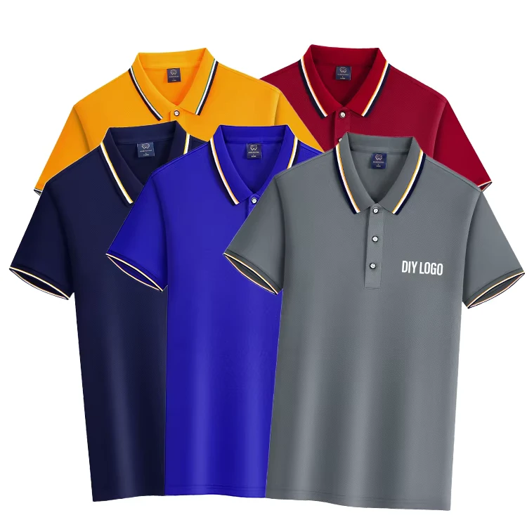 Batch Customized Printing Embroidered logo Work Polo t Shirts Cool Feel Quick Dry Silk Fabric Men's Uniform Polo Shirts