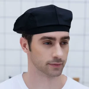 Beret-Style Chef Hat with Chili Pepper Design