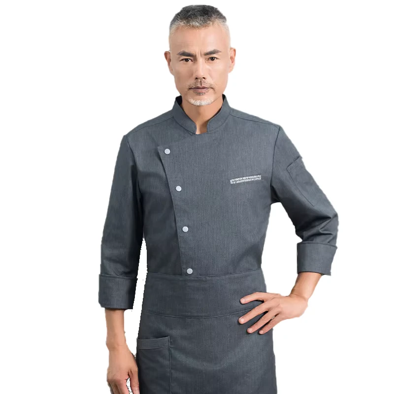 Best Chef Jacket New Design High Quality Full Sleeve Comfort Restaurant Hotel Use Polyester Cotton Unisex Silk Screen Printing