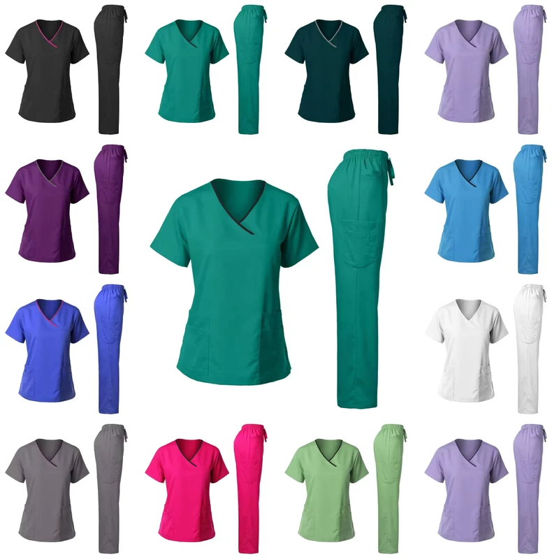 Best Quality Doctors and Nurses Female Scrub Nursing Uniform Sets Medical Scrub Set Hospital Suit Set
