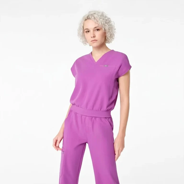 Bestex-Custom-Premium-Quality-Fashion-V-Neck-Knit-Waistband-Scrubs-Tops-Womens-Medical-Nursing-Scrubs-Uniform-Sets-Manufacturer