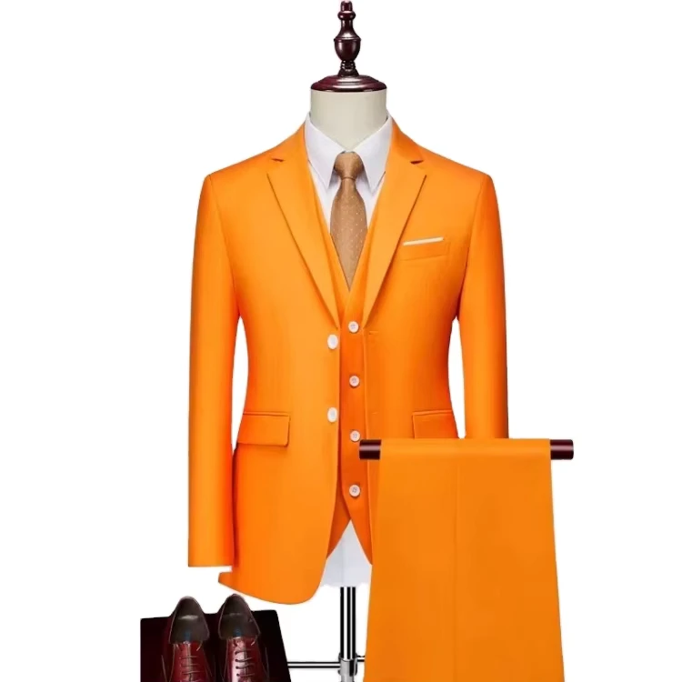 Big Size Men Suits 3 Pieces Wedding Party blazer Men Office Slim Fit Suit for Man