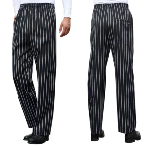 Black Chef Pants for Men Hotel Bar Kitchen Cooking Work Uniform