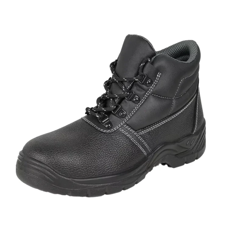 Black-Embossed-Leather-Upper-PU-Outsole-Composite-Steel-Toe-Anti-Slip-Mining-Safety-Boots-Unisex