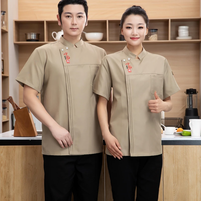 Black Female Cotton Chef Uniform Coat Manufacturer Hotel Restaurant Bar Chef Jacket