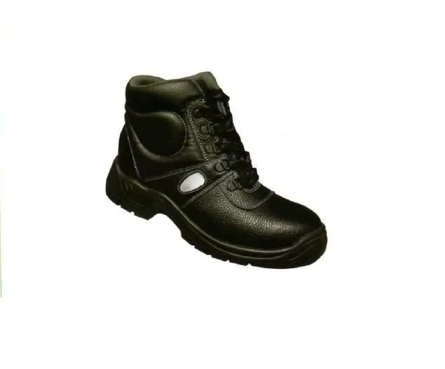 Black Genuine Leather Safety Shoes
