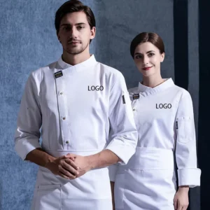 Black Men’s Chef Coat Kitchen Restaurant Uniform