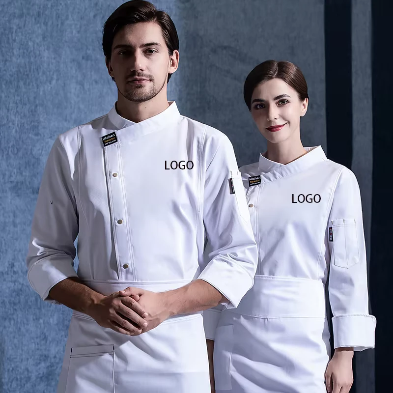 Black Men's Chef Coat Kitchen Restaurant Uniform