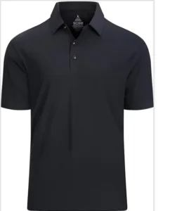 Black Men’s Polo Shirt Business Knit Threaded Collar Breathable Polo T Shirt Guangzhou