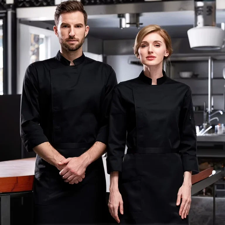 Black-Mens-Short-Chef-Coat-for-Coffee-Shop-and-Catering
