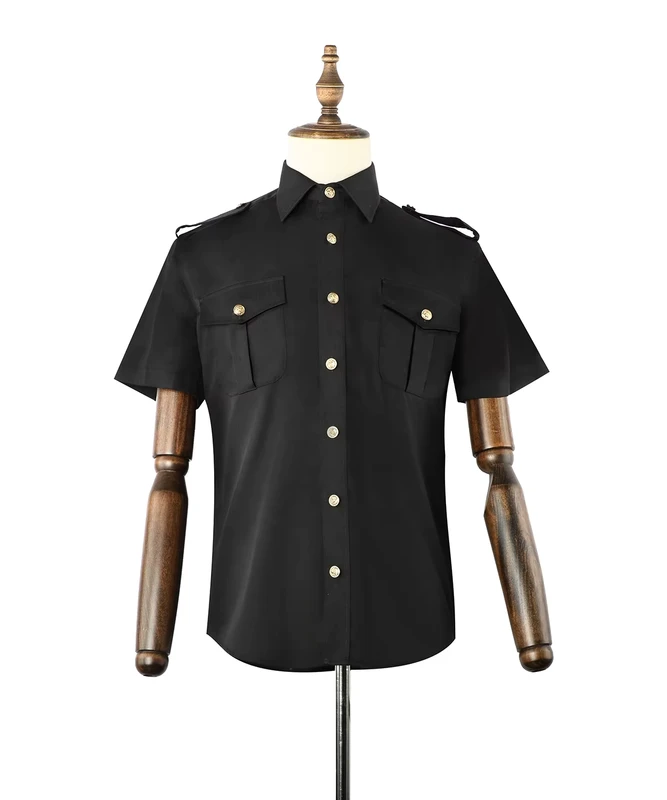 Black Security Guard Dress Shirt Uniform