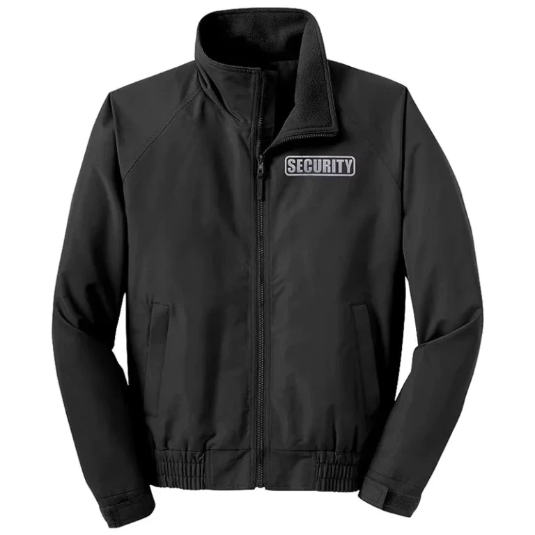 Black-Security-Guard-Jacket-with-Reflective-Logo-Lightweight-Fleece