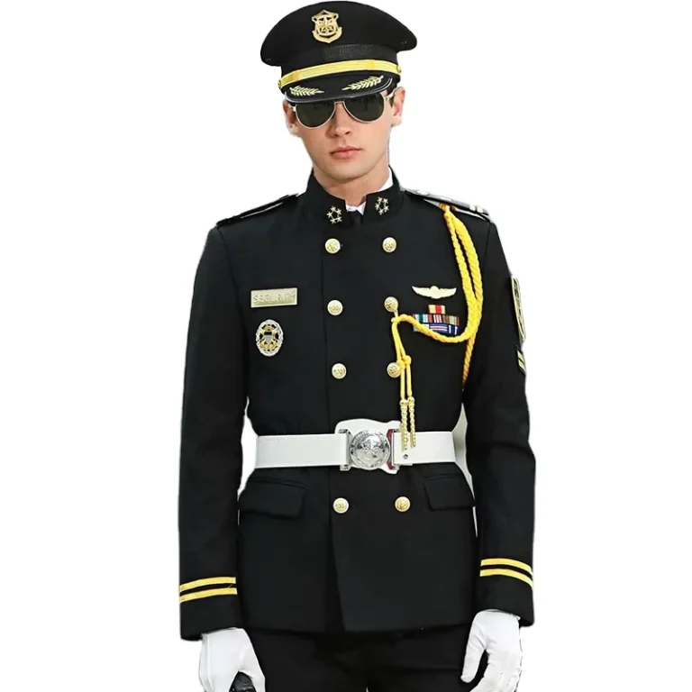 Black-Security-Guard-Uniform-Jacket-and-Shirt-for-Airport-Officers