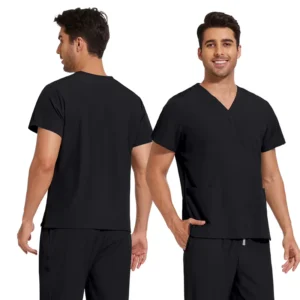 Black Stylish Hospital Uniforms Medical Scrub Sets Nurse New Color Scrub Suit for Women and Men OEM Medical Scrub Sets