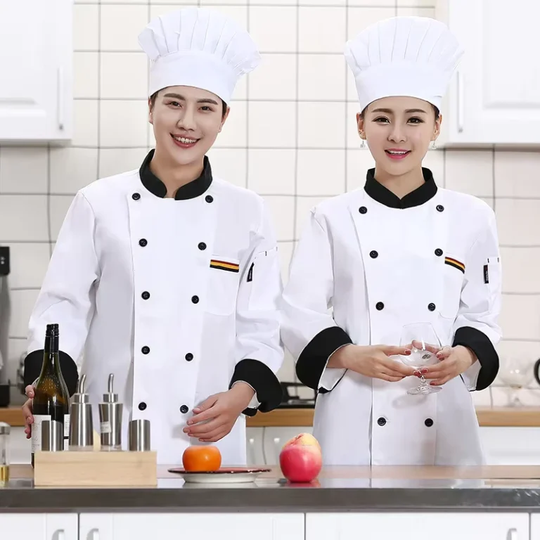 Black-Womens-Long-Sleeve-Chef-Coat-Jacket-Kitchen-Cooking-Uniform-Restaurant-Hotel-Bar