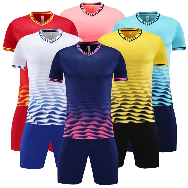 Blank General Athletic Shirts Training Outfit Team Uniform Soccer Jerseys for Men 100% Polyester Quick Dry
