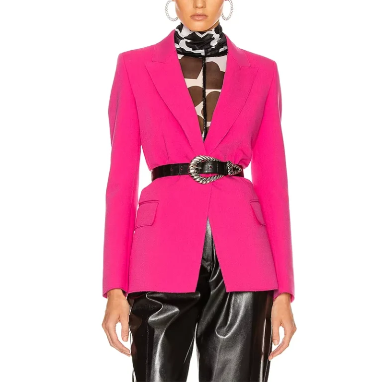 Blazer-Dress-Women-Office-Suits-Fuchsia-New-Fashion-Lapel-Collar-Long-Sleeve-Ladies-Skirts-Suits-Woven-Spandex-Polyester