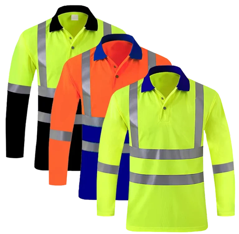 Blue-Black-Long-Sleeve-OEM-Workwear-Quick-Dry-Hi-Vis-Safety-T-Shirt-Reflective-Work-Traffic-Construction-Reflective-Polo-Shirts