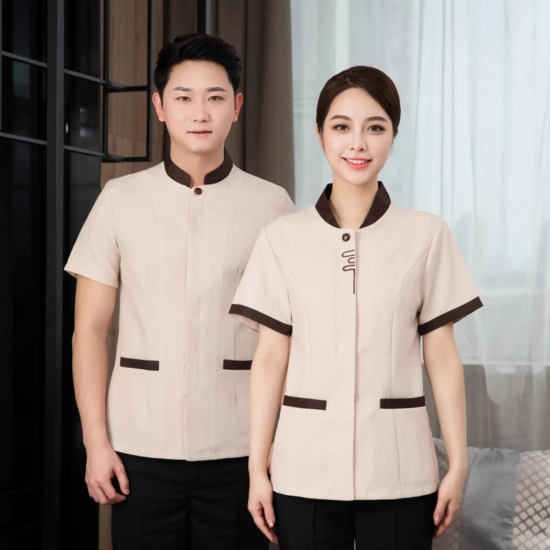 Blue Gray Housekeeping Staff Uniform Hotel Cleaner Housemaid Uniform