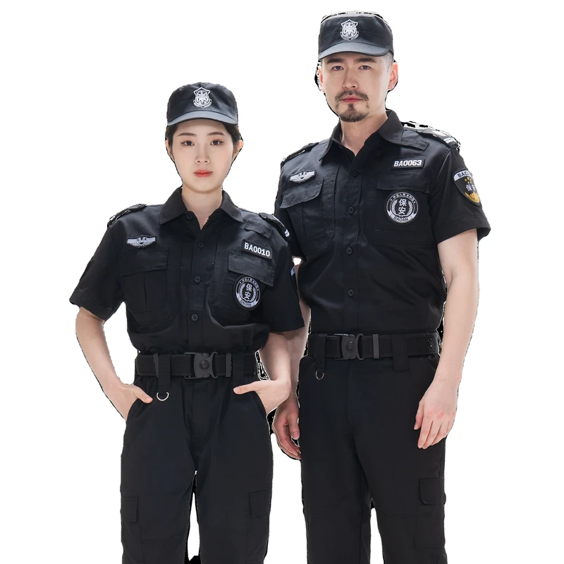 Blue Gray White Bank National Airport Tactical Short Sleeve Polo Shirt Security Guard Uniform