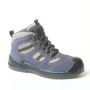 Blue Suede Safety Shoes Waterproof Steel Toe Work Shoes Leather High Boots for Men