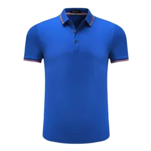 Blue Summer Short-Sleeve Quick-Dry Workwear Polo Shirt