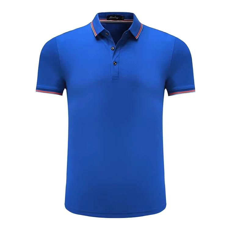 Blue Summer Short-Sleeve Quick-Dry Workwear Polo Shirt