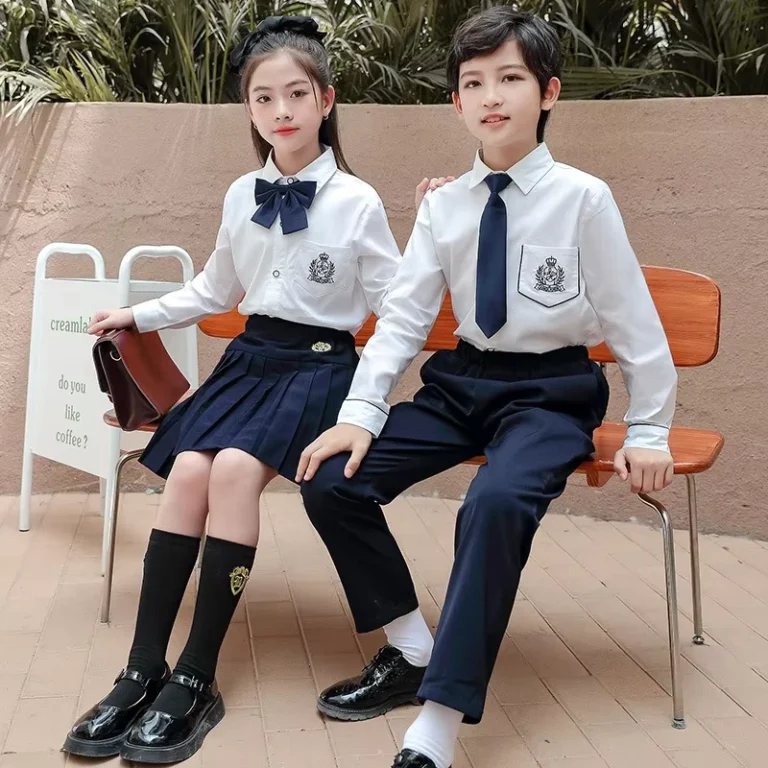 Boys-School-Uniform-Set-Long-Sleeve-White-Shirt-with-Embroidery-and-Navy-Blue-Uniform-Pants