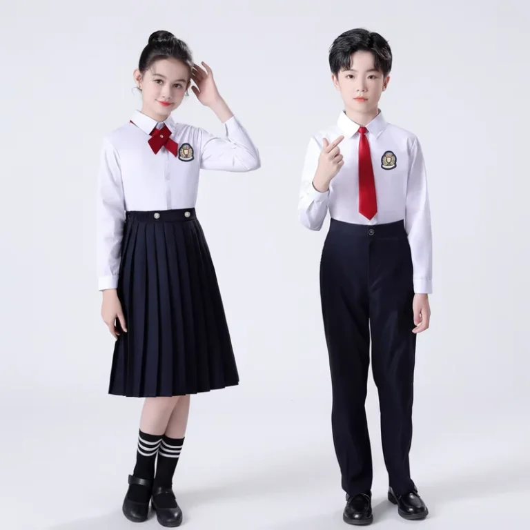 Boys-and-Girls-School-Uniform-Set-with-White-Shirt-and-Black-Cotton-Pants