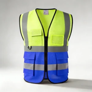 Breathable 120gsm Knitted High Visibility Safety Vest with Reflective Strips and Wash-Resistant Labels