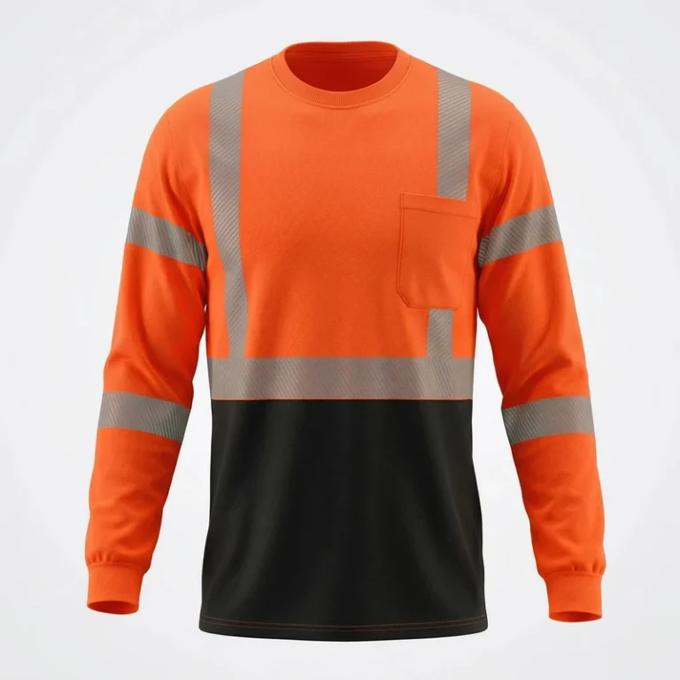 Breathable-130gsm-Bird-Eye-Fabric-Safety-Shirt-Hi-Vis-Long-Sleeve-Reflective-Workwear-Moisture-Wicking-Construction-Tops