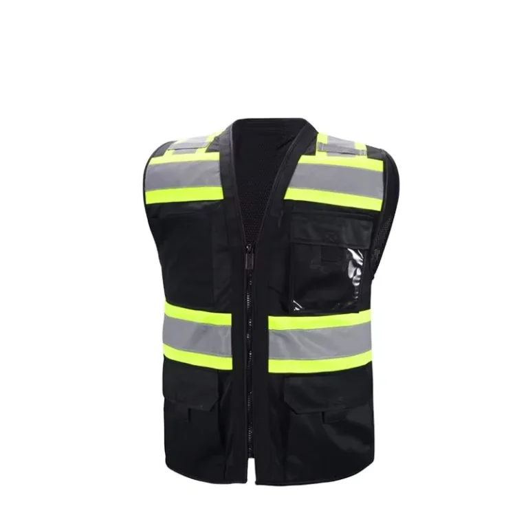 Breathable-Black-Mens-and-Womens-High-Visibility-Safety-Vest