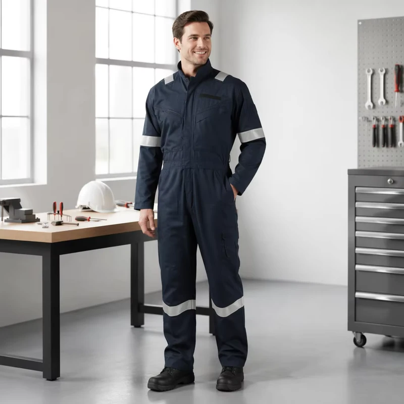 Breathable Comfortable Custom Work Coverall with 65% FR Viscose + 33% Aramid + 2% Antistatic Fabric Anti-Static Flame-Retardant