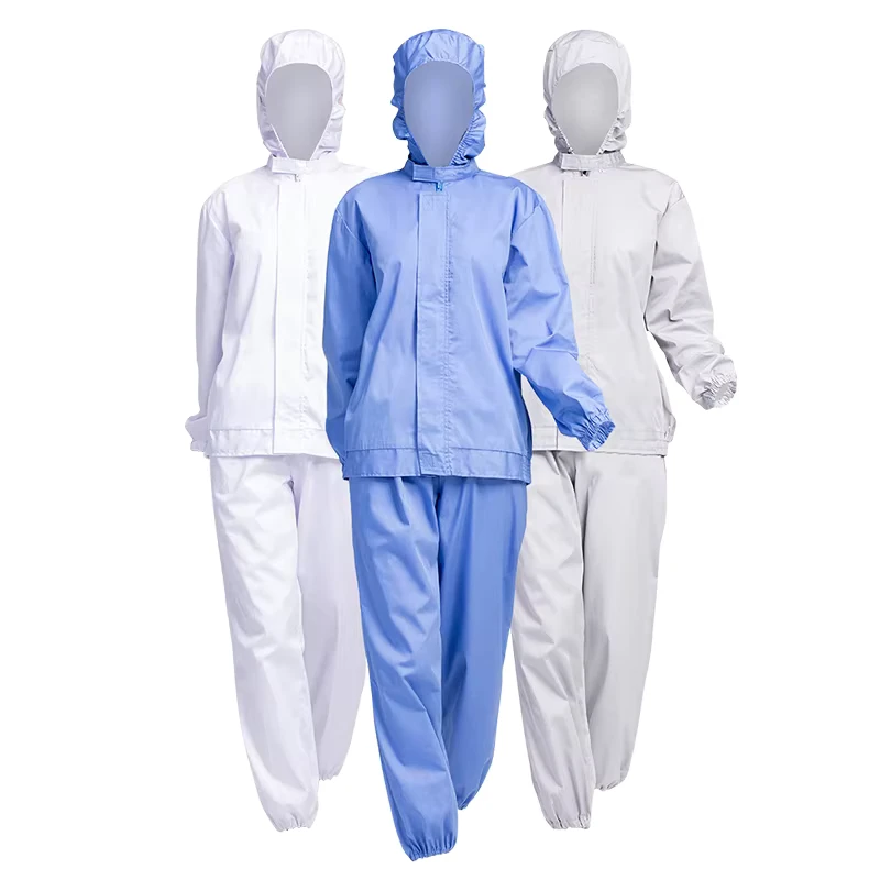 Breathable Cotton Hooded Workwear Food Factory Workshop Coverall Uniform Hooded Working Suit