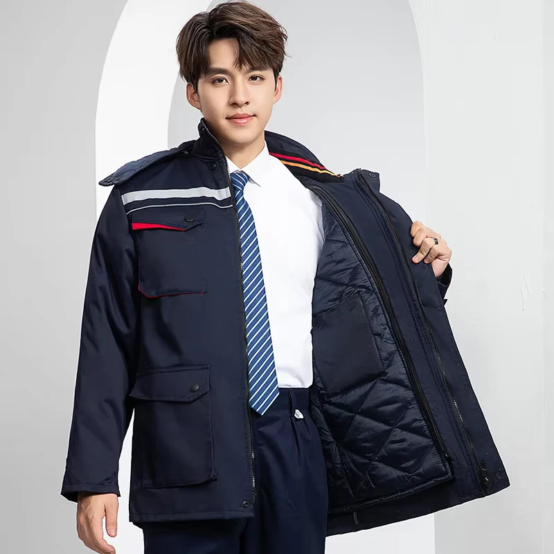 Breathable Cotton Workwear Flame Retardant Reflective Safety Security FR Softshell Jacket for Winter Construction