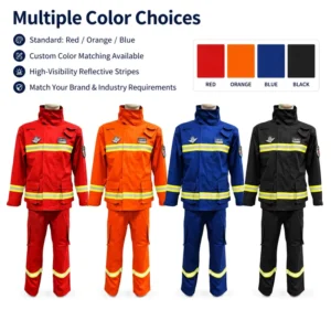 Breathable Fireproof Firefighters Fire Protective Clothing Durable Firefighter Suits Fireman Workwear Set for Industrial Safety