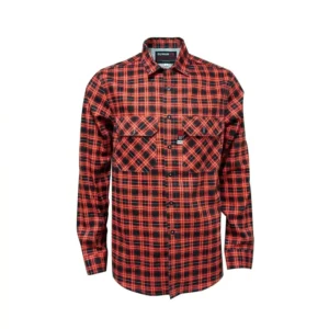 Breathable Flame Resistant Men’s Construction Work Shirts Mechanics Long Sleeve Custom Welding FR Cotton Plaid Shirt