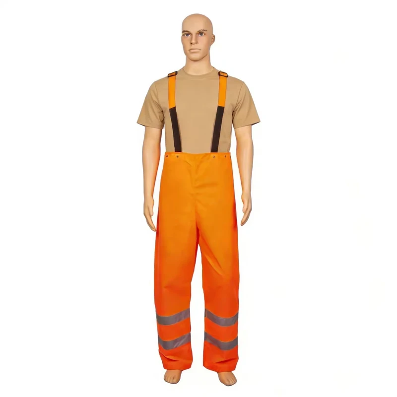 Breathable Hi Vis Safety Pants ANSI Class 2 Waterproof Windproof with Reflective Strips and Customized Logo for Warehouse