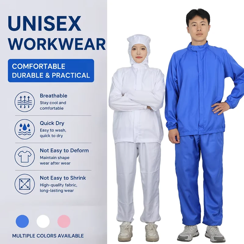 Breathable Long Sleeve Unisex Food Industry Work Uniform