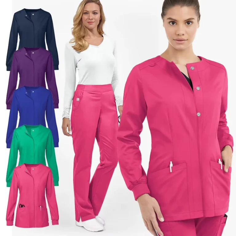 Breathable-Long-Sleeved-Womens-Doctor-Scrub-Uniform-Woven-Polyester-Hospital-Workwear