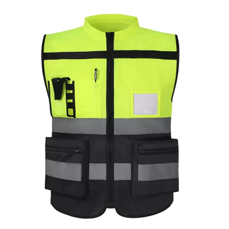 Breathable Men's Hi-Vis Construction Surveyor Reflective Safety Vest