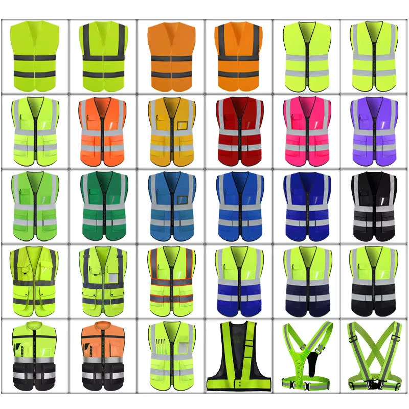 Breathable Mesh Hi-Vis Reflective Safety Vest With Multiple Pockets