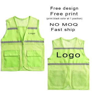 Breathable Mesh Hi Vis Reflective Safety Vest with Pockets for Workwear and Volunteer Use