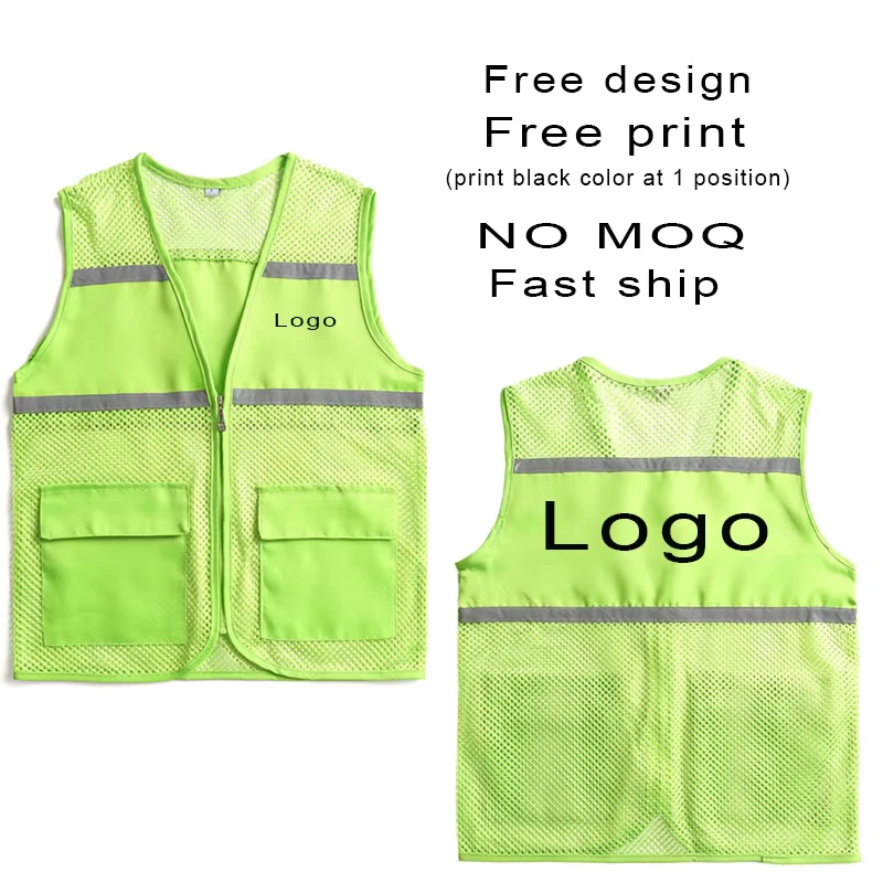 Breathable Mesh Hi Vis Reflective Safety Vest with Pockets for Workwear and Volunteer Use